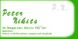 peter nikits business card